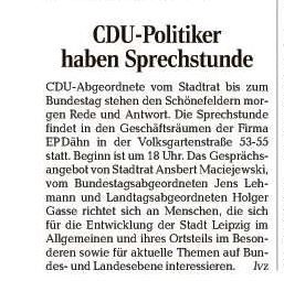 27.03.2019: Gemeinsame Bürgersprechstunde in Leipzig-Schönefeld